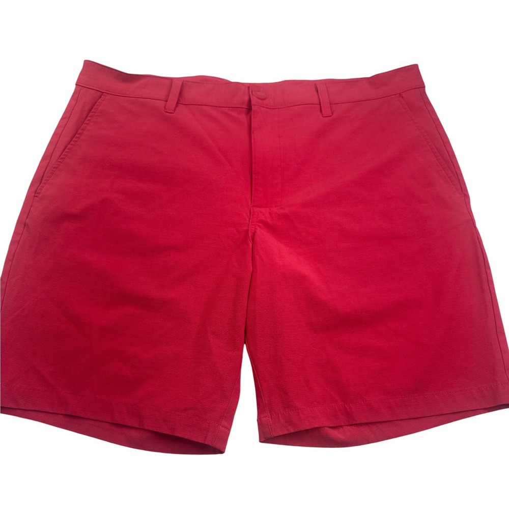 Callaway Mens Golf Shorts Size 38 Dark Coral  Textured Stretch Flat Front preppy